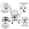 Flash Furniture White LeatherSoft Drafting Chair with Foot Ring GO-2286B-WH-GG